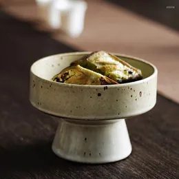 Bowls Kinglang Kaba Pottery Retro Dim Sum Bowl Japon Restoran Ev Yemek Yaratıcı Uzun Meyve Oturma Odası Ekran