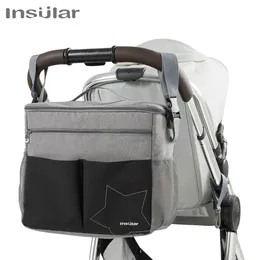 Wickeltaschen Insular Babywindeltasche Outdoor-Reise Mamatasche für Kinderwagen Große Kapazität Isolierung Stilltasche Polyester Solide Wickeltasche 230715