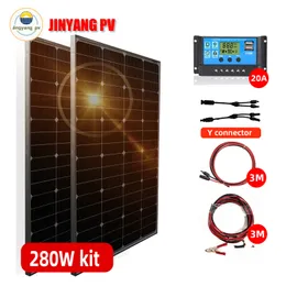 Outros Eletrônicos Painel Solar 1000w Kit Completo 12V 140W 280W Painéis Solares Carregador Sistema Doméstico Gerador Célula Solar Monocristalina 185w 370w 230715