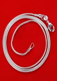 100st Prossale Cheap 925 Silver Plated 2mm Chain Necklace 16 18 20 22 24 tum blandade storleksmycken för kvinnor och män3408493
