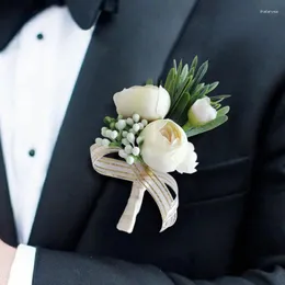 Brooches Wedding Bride And Groom Corsage Fresh Forest Groomsmen Bridesmaid Simulation Flower H1328