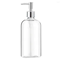 Dispenser di sapone liquido in vetro trasparente con pompa da 16 once ricaricabile per bagno