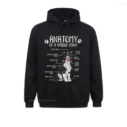 Herrtröjor kvinnor roliga anatomi gräns collie hund älskare o-hals hoodie smal fit europa grossistkläder herrtröjor