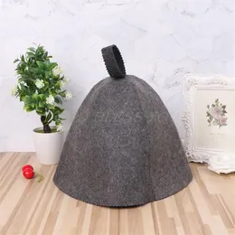 Chapéu de feltro de lã para sauna anti-calor touca banya russa para banho de chuveiro e proteção para a cabeça Y11243065