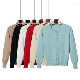 Maglieria da donna Queechalle Primavera Autunno Cardigan Donna Casual Manica lunga monopetto Cardigan lavorato a maglia Top femminile Cappotto maglione