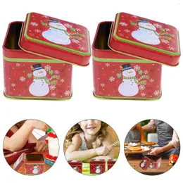 Storage Bottles 6 Pcs Gift Box Cookie Tin Christmas Candy Containers Sweet Jar Tinplate Mousse Lid