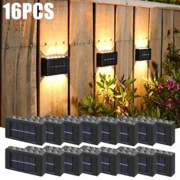 1~16PCS Solar Wall Lamp Outdoor Waterproof LED Lights for Garden Decoration Balcony yard Street Wall Decor UP and Down Lighting