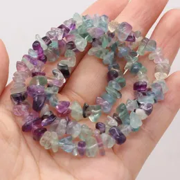 Beads High Quality 5-8mm Chip Shape Beaded Natural Stone Fluorite Loose Spaced For Jewelry Making DIY Necklace Accessories