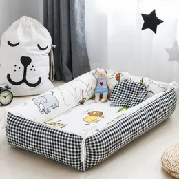 ベッドのベビーベビーベッド折りたたみ式ベッドポータブルハイボーダーガード暖かく快適な柔らかいクッションコット幼児アクセサリー230715