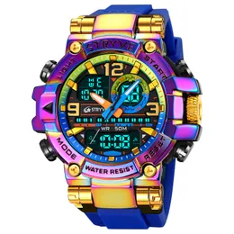 Ny Stryve-klocka för mäns digital-analog Dual Movement Luminous Calender Waterproof Watches Mode Men's Sports Watch 8025