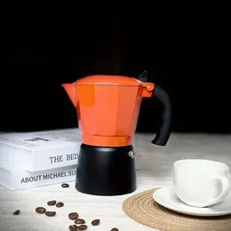 1pc, doppia valvola moka, caffettiera ad alta pressione, apparecchio per caffè espresso retrò portatile sovralimentato, campeggio all'aperto, portatile, moka in alluminio