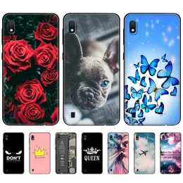 För Samsung A10-fodral mjuk kisel bakåt täcktelefon galaxy galaxya10 a 10 SM-A105F A105 A105F Black TPU-fodral