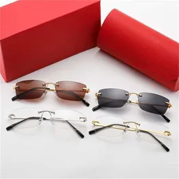 New Kajia frameless optical glasses frame men's Square Women's fashion versatile SunglassesKajia New