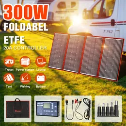 Andra elektronik Dokio 18V 100W 300W Portable FFolding Solar Panels for Home 12V Car Charging 200W Solar Panels 230715