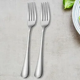 Dinnerware Sets 2/3/5/6pcs Stainless Steel Table Forks Dinner/Salad Mirror Polished Comfortable Grip Dessert Set Arc Teeth Tableware