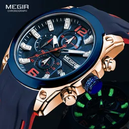 Megir Men's Chronograph Quartz Watches Luxury Waterproof Wristwatch Top Brand Military Sport Watch Men Relogios Masculino 2063