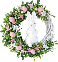 Decorative Flowers Easter Egg Wreath Acrylic For Front Door Indoor Outdoor Hanging Ornaments Holiday Decoration