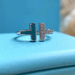 Modemärke lyxdesigner ringer den nya dubbla formade öppningen 925 Sterling Silver Band Fashion Woman Jewelry Rings Gift