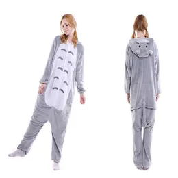 Totoro Pigiama caroset Onesies Unisex Animal Cartoon Pigiama Set Donna Uomo Costume Cosplay Totoro Chinchilla Tutina Sleepwear287v