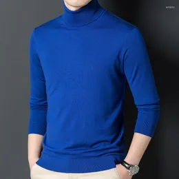 メンズセーターのトップグレードメリノウールTシャツ薄いタートルネックセーター男性ピュアジャンパーソリッドカラーハイカラーニットトップ