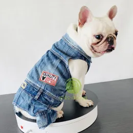 Dog Apparel Retro Denim Cat Jumpsuit Rompers 1986 Design Pet Puppy Coat Jacket Autumn Autumn Comple