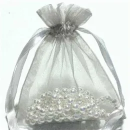 200 Pcs Argent Organza Sac Cadeau Sacs Pochettes Faveur De Mariage 9 X 12 cm 3 5 pouces x 4 7 pouces 264A