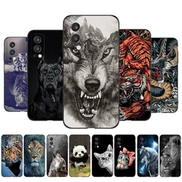 Per OnePlus Nord 2 5G Custodia Cover posteriore One Plus Phone Caves Per Nord2 Custodia in tpu nera Lion Wolf Tiger Dragon