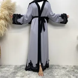 Vêtements ethniques 2023 mode femmes musulman brodé Robe Robe Jilbab Abaya dame élégant doux couleur unie Ramadan islamique décontracté Abayas