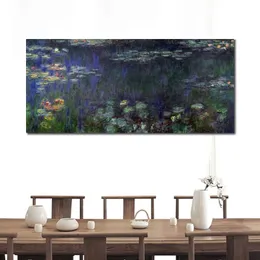 Vattenliljor Grön reflektion (vänster halva) Claude Monet målning handgjorda oljerepreseringslandskap canvas konst hög kvalitet