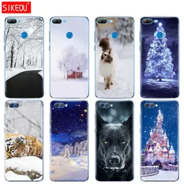 Silikon täcker telefonfodral för Huawei Honor 10 V10 3C 4C 5C 5X 4A 6A 6C PRO 6X 7X 6 7 8 9 Lite Case Winter Scenery Animals