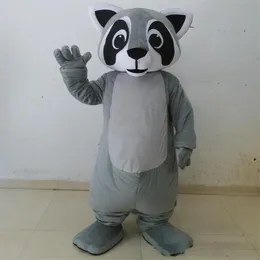 2018 Högkvalitativ grå färg Raccoon Mascot Racoon Costume för vuxen att bära för 200A