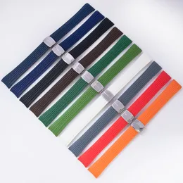 21mm Black Brown Blue Orange Green Silicone Rubber Watch Strap For PP strap with