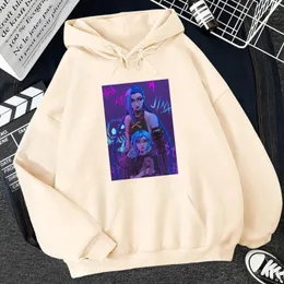 Herrtröjor arcane jinx apa graffiti hoodie kvinnor/män harajuku stil tröja vår/höst fleece spel anime män kläder