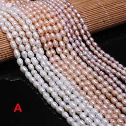 구슬 자연적인 담수 진주 쌀 모양의 느슨한 느슨한 5-6 mm 쥬얼리 제작 DIY 팔찌 귀걸이 목걸이 액세서리