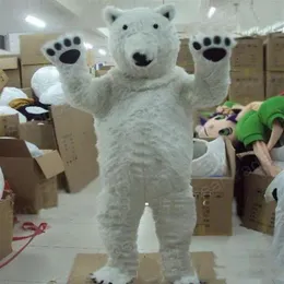 2018 عالية الجودة المحترفة Polar Bear Mascot Costume Fant Dress Size Size for Halloween Party Event314S