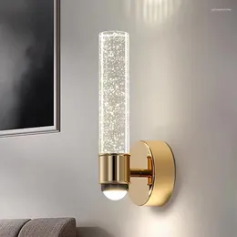 Lampa ścienna proste nordyckie lampy LED Kreatywne salon Wystrój w tle Bubble Crystal Lights