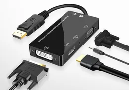 Displayport Stecker auf DVI HDMI VGA Audio Buchse Adapter DP auf HDMI kompatibel Display Port auf VGA Kabel Konverter für PC Projektor TV Monitor