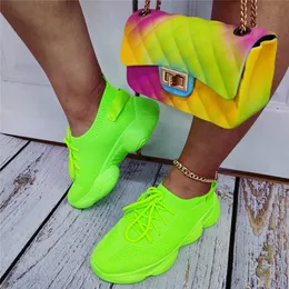 Scarpe eleganti Sorphio Big Size 35-43 Donna Accogliente Scarpe verde fluorescente Donna Sneakers casual traspiranti Donna Primavera Estate Sneakers 230715