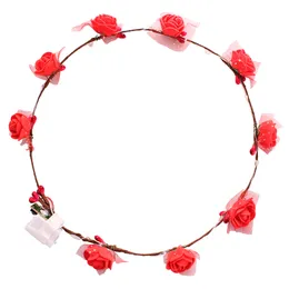 Wholesale Party Glowing Wreath Colourful Flower Headband Women Girls LED Light Up Hairband Garlands Gifts