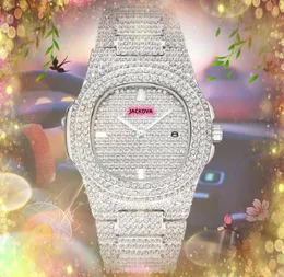 Moda Masculina Feminina Céu Diamante Relógios Três Pontos Iced Out Quadrado Designer Quartzo Movimento Senhora Relógio de Aço Inoxidável Senhora Relógio de Pulso de Quartzo Presentes