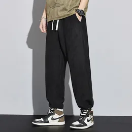 Майки мужские весенние однотонные повседневные брюки из искусственной замши на шнурке свободные спортивные штаны High Street Haruku одежда спортивная одежда