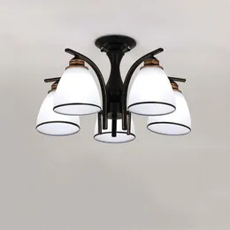 Потолочные светильники современные и минималистские сельские светодиодные лампы в американском стиле Столовая спальня 5 головы стеклянные люстры свет
