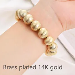 Braccialetti con perline grandi da 14 mm placcati in ottone placcato in oro 14k per braccialetti alla moda per uomo e donna