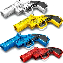 Blocks Series Technical Signal Pistolet Build Broń Wojenna Broń Pistolet Cegły Kreatywne Zgromadzenie Flare Pistolety dla Kid Xmas Gift 230715