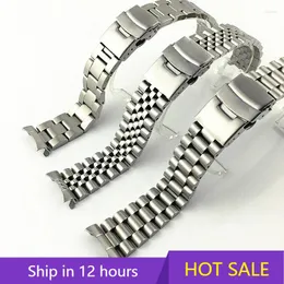 Pulseiras de relógio para pulseira de aço inoxidável sólido 20 mm 22 mm pulseira esportiva masculina Srpd Skx007/skx009 SRPD63K1 pulseira de ponta curvada Jubileu