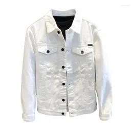 Herrenjacken Frühling und Herbst Freizeit Slim White Denim Jacket Shirt Korean Fashion Casual Workwear Jean Men