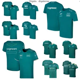 2023 ASTONMARTINS 고품질 팀 티셔츠 F1 레이싱 슈트 F1 남자와 여자 팬 티셔츠는 이름과 숫자로 사용자 정의 할 수 있습니다.