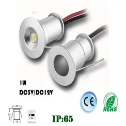 DHL 9PCS 1W 15mm MINI LED 다운 라이트는 캐비닛 조명 계단 조명 미니 오목한 스포트라이트 흰색 빨간색 녹색 264K 아래 LED입니다.