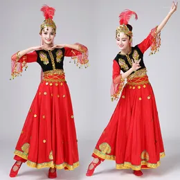 Stage Wear Xinjiang Performance Uygur Costumes Mniejszość sukienki Tancerz kostiumów