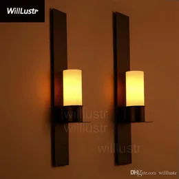 Willlust Timmeren과 Ekster Wall Sconce Kevin Reilly Candle Lamp 빈티지 Frosted Glass Light Iron Wall Lighting235y